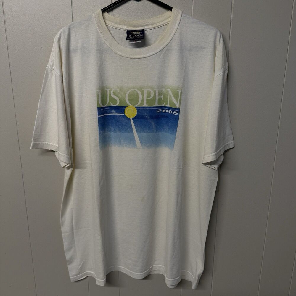 Vintage 2005 US Open T-Shirt Official Licensed Product USTA White Men XL GUC